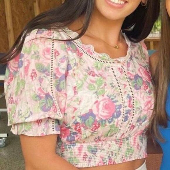 LOVESHACKFANCY Floral Pink Top - Picture 8 of 8